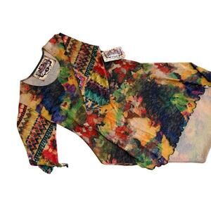 Amma Design Abstract Art to Wear Watercolor Bohemian Tunic Lagenlook Top Small